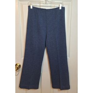 Vintage Navy Blue Wide Leg High Rise Capri Cropped Sweatpants Loungwear Size 10